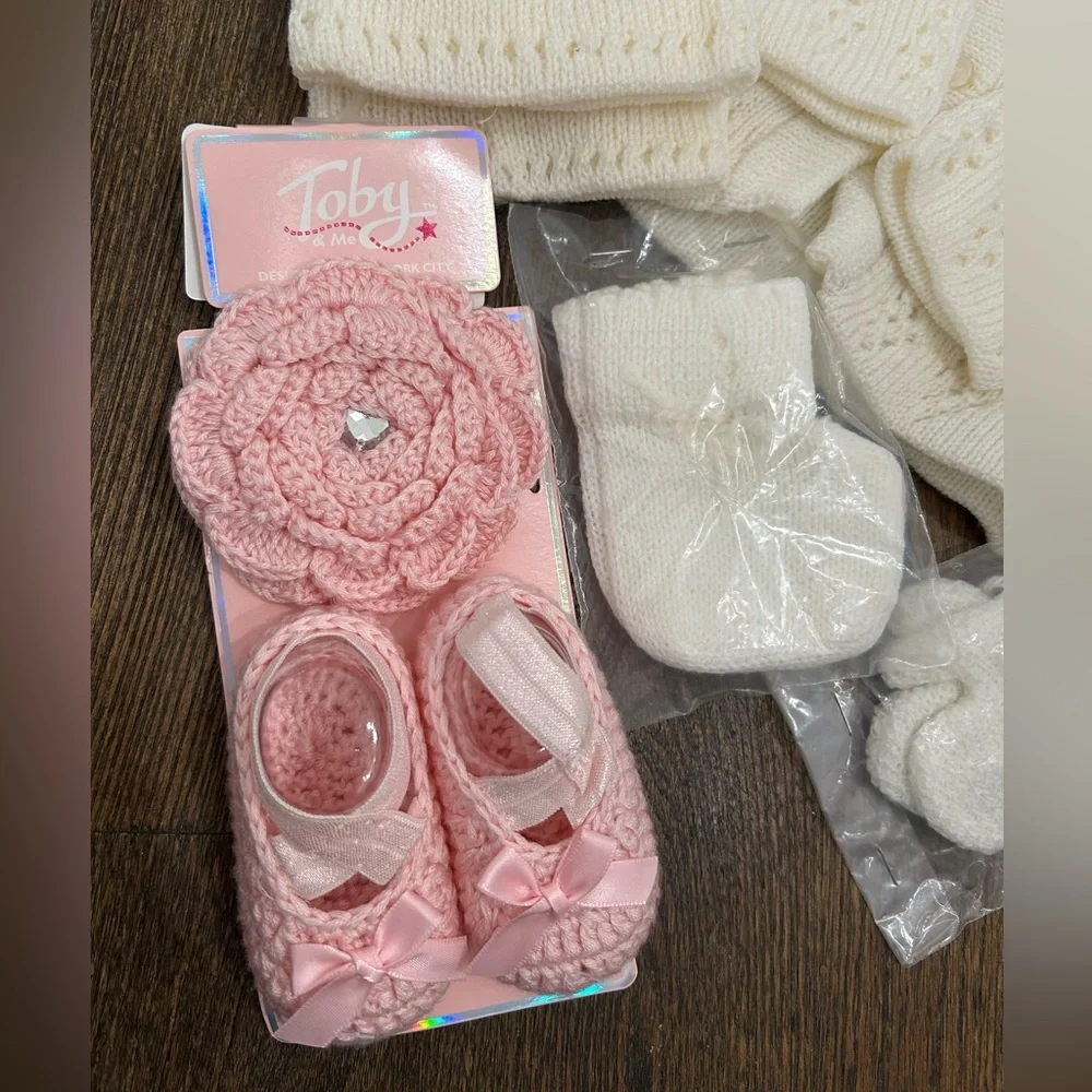 Baby Accessory newborn set, baby girl, coming home outfit sweater& pants